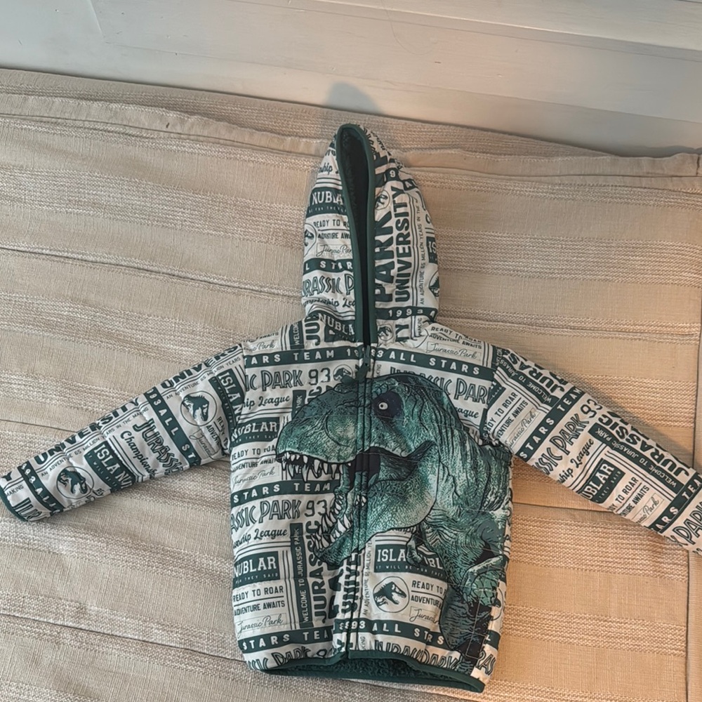 Disney Green and White Dinosaur Raincoat